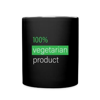 100% vegetarian product - Full Colour Mug - black - Front