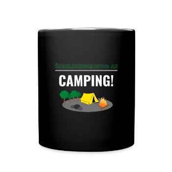 Überleben: AN - Camping! - Tasse einfarbig - Schwarz - Vorne
