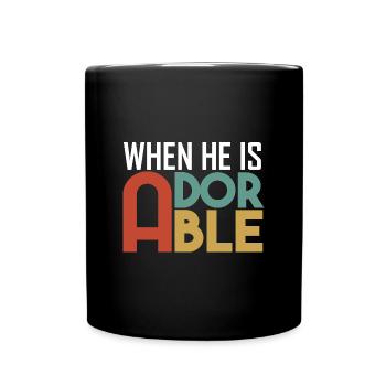 he is gorgeous - Full Colour Mug - black - Front