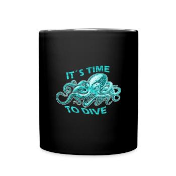 Time to dive diving diver - Tasse einfarbig - Schwarz - Vorne