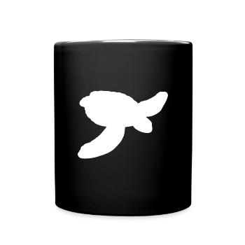 Wasserschildkröte Umriss - Tasse einfarbig - Schwarz - Vorne