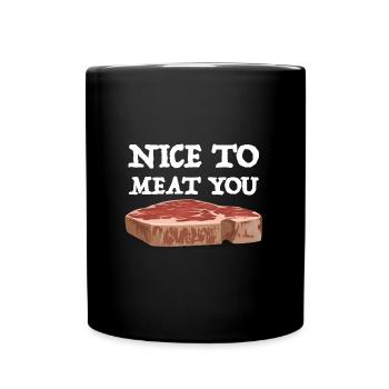 Agréable à dépecer | drôles de dictons, grillades - Mug uni - noir - Devant