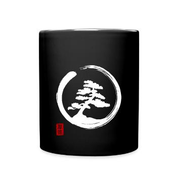 Bonsai Kreis Enso Zen Meditation Japan Kunst - Tasse einfarbig - Schwarz - Vorne