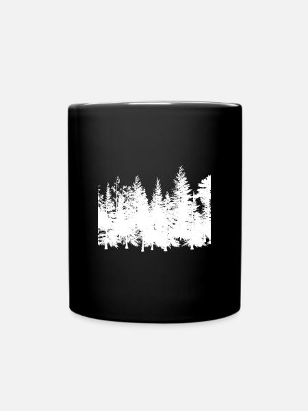 Wald Umriss - Tasse einfarbig - Schwarz