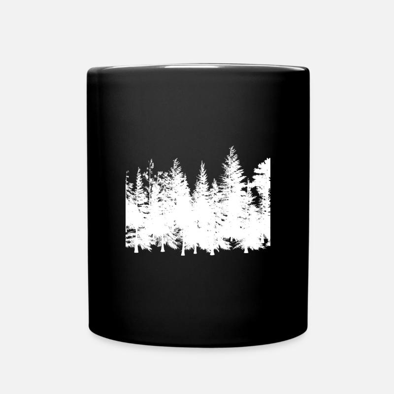Wald Umriss - Tasse einfarbig - Schwarz