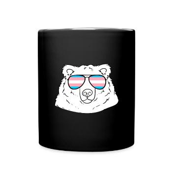 Trans Transgender Pride Flagge - Tasse einfarbig - Schwarz - Vorne