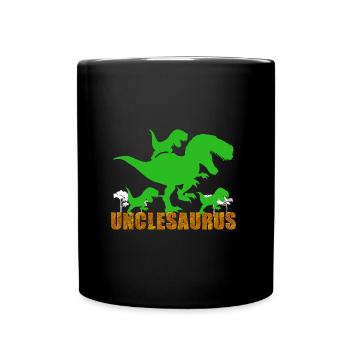 Uncle dinosaurs of three nieces or nephews - Full Colour Mug - black - Front