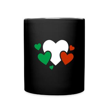 Italien Fahne Vintage Italienische Fahne Herzen - Tasse einfarbig - Schwarz - Vorne
