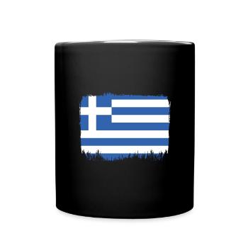 Drapeau de la Grèce Hellas Athènes Drapeau grec - Mug uni - noir - Devant