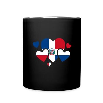 Dominikanische Republik Flagge Dom Rep Fahne Reise - Tasse einfarbig - Schwarz - Vorne