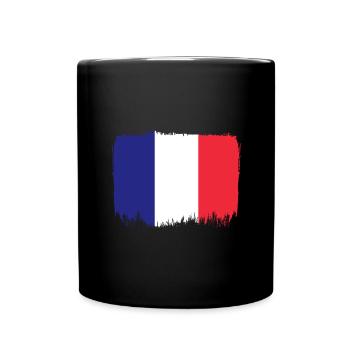 France Flag Distressed Look French Flag - Full Colour Mug - black - Front