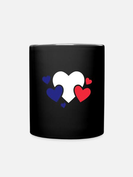 Drapeau de la France Look en détresse Drapeau français - Mug uni - noir