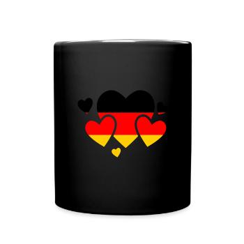 Deutschland Flagge Deutsche Fahne Used Look Heimat - Tasse einfarbig - Schwarz - Vorne