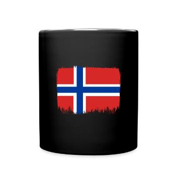 Drapeau de la Norvège Scandinavie Drapeau norvégien - Mug uni - noir - Devant