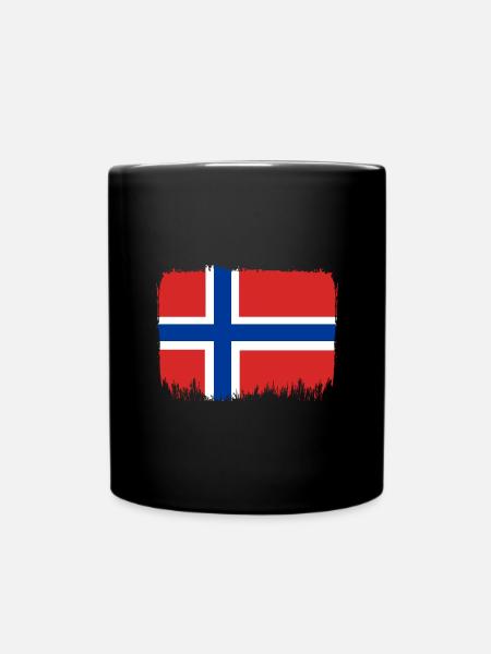 Norwegen Flagge Skandinavien Norwegische Fahne - Tasse einfarbig - Schwarz
