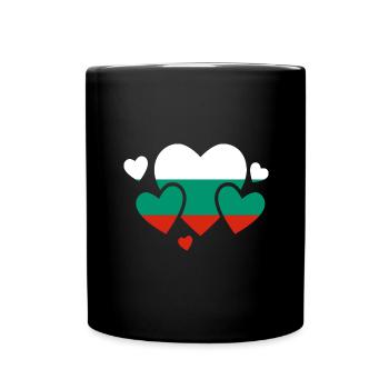 Bulgarien Flagge Bulgarische Fahne Goldstrand - Tasse einfarbig - Schwarz - Vorne