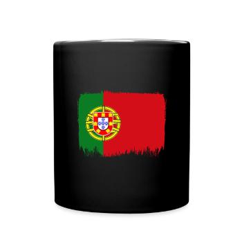 Portugal Flag Used Look Portuguese Flag - Full Colour Mug - black - Front