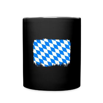 Drapeau de Bavière utilisé Look drapeau bavarois Vintage - Mug uni - noir - Devant