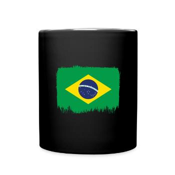 Brazil Flag Brazilian Flag South America - Full Colour Mug - black - Front
