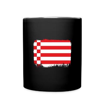 Bremen Flagge Bremer Fahne - Tasse einfarbig - Schwarz - Vorne