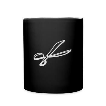 Schere - Tasse einfarbig - Schwarz - Vorne