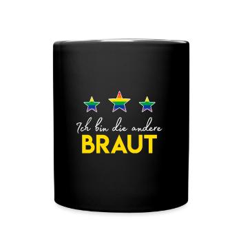 Lesbische Braut - Homo Ehe - Tasse einfarbig - Schwarz - Vorne