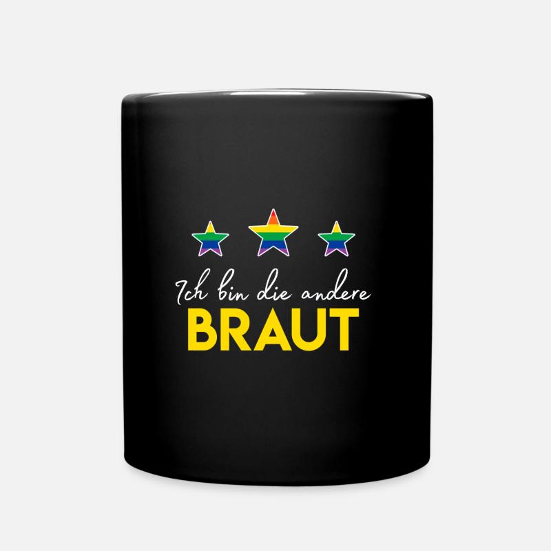 Lesbische Braut - Homo Ehe - Tasse einfarbig - Schwarz