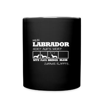 lustiger süßer Labrador Geschenk Hund Hunde - Tasse einfarbig - Schwarz - Vorne