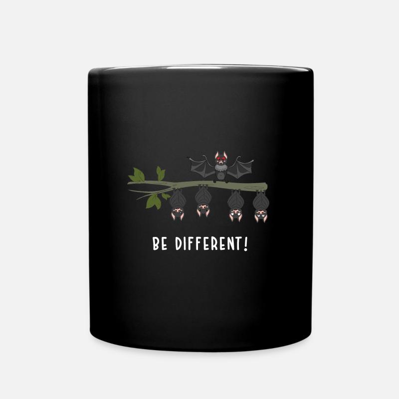 Be Different - Fledermaus Vampir Lustiger Spruch - Tasse einfarbig - Schwarz