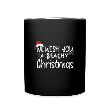 Nous vous souhaitons un Noël beachy, drôle de Noël - Mug uni - noir - Devant