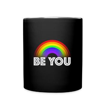 Sei du, Pride Toleranz homosexuell Regenbogen - Tasse einfarbig - Schwarz - Vorne
