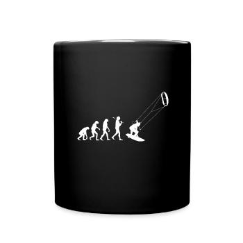 Kitesurfer Evolution Kitesurfing Wind Wasser Sport - Tasse einfarbig - Schwarz - Vorne