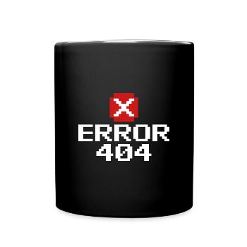 Error 404 - Cool Programmer Design - Full Colour Mug - black - Front