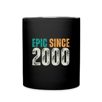 Episch seit 2000 - Retro Geburtstagsspruch - Tasse einfarbig - Schwarz - Vorne