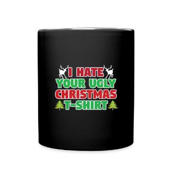 Hässliches Weihnachtsshirt Weihnachtsessen - Tasse einfarbig - Schwarz - Vorne
