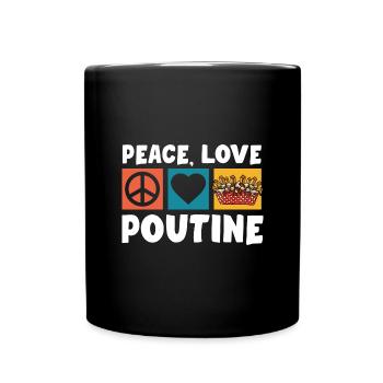 Kanadische Poutine Pommes Frites Mittagessen - Tasse einfarbig - Schwarz - Vorne