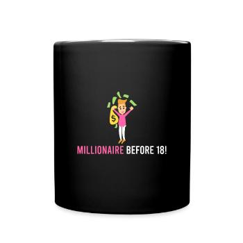 Millionär vor 18! - Tasse einfarbig - Schwarz - Vorne