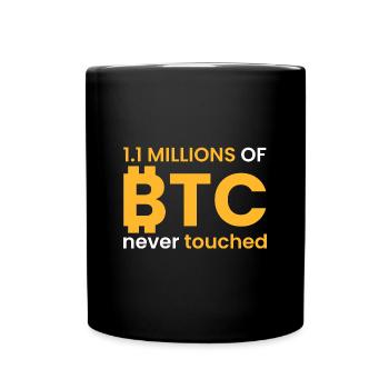 1,1 Millionen BTC nicht berührt - Tasse einfarbig - Schwarz - Vorne