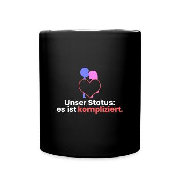 Unser Status: es ist kompliziert - Tasse einfarbig - Schwarz - Vorne