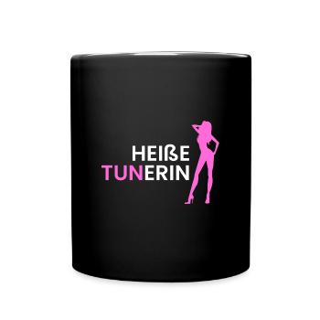 heiße Tunerin - Tasse einfarbig - Schwarz - Vorne