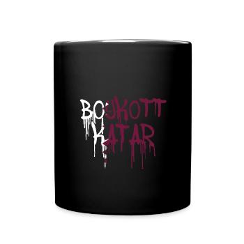 Boycott Qatar,Qatar,Drapeau, Coupe du Monde,Graffiti - Mug uni - noir - Devant