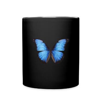 Morpho Papillon Bleu - Mug uni - noir - Devant