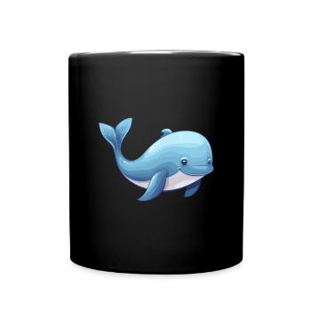 Pottwal Baby - Tasse einfarbig - Schwarz - Vorne