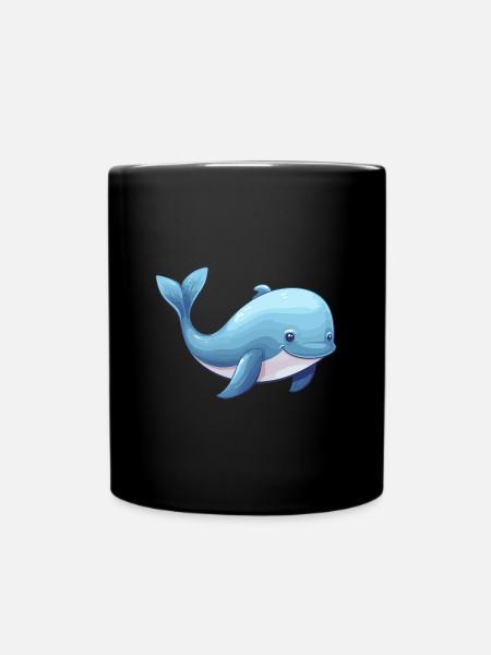 Pottwal Baby - Tasse einfarbig - Schwarz