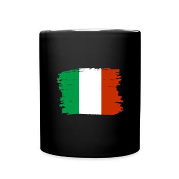 Drapeau de l’Italie Drapeau italien Vintage Look vieilli - Mug uni - noir - Devant