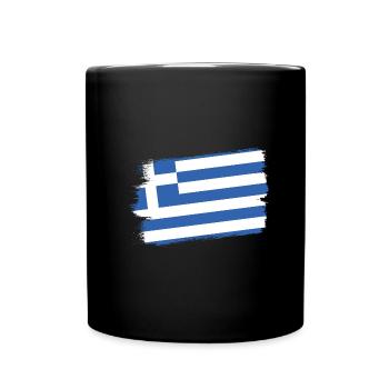 Drapeau de la Grèce Hellas Athènes Drapeau grec - Mug uni - noir - Devant