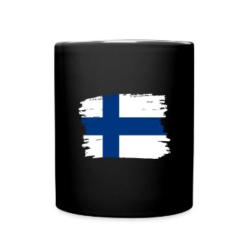 Drapeau finlandais Suomi drapeau finlandais look usé - Mug uni - noir - Devant