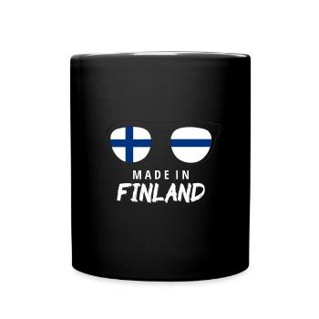 Finland Flag Suomi Finnish Flag Used Look - Full Colour Mug - black - Front
