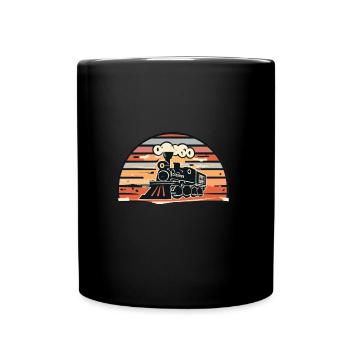 Züge Lokführer Geschenk - Tasse einfarbig - Schwarz - Vorne