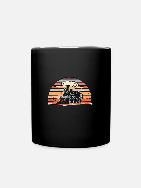 Züge Lokführer Geschenk - Tasse einfarbig - Schwarz